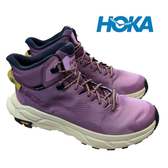 New HOKA Women's Trail Code GTX Purple Hiking Sneakers Boots 11 - Picture 2 of 7